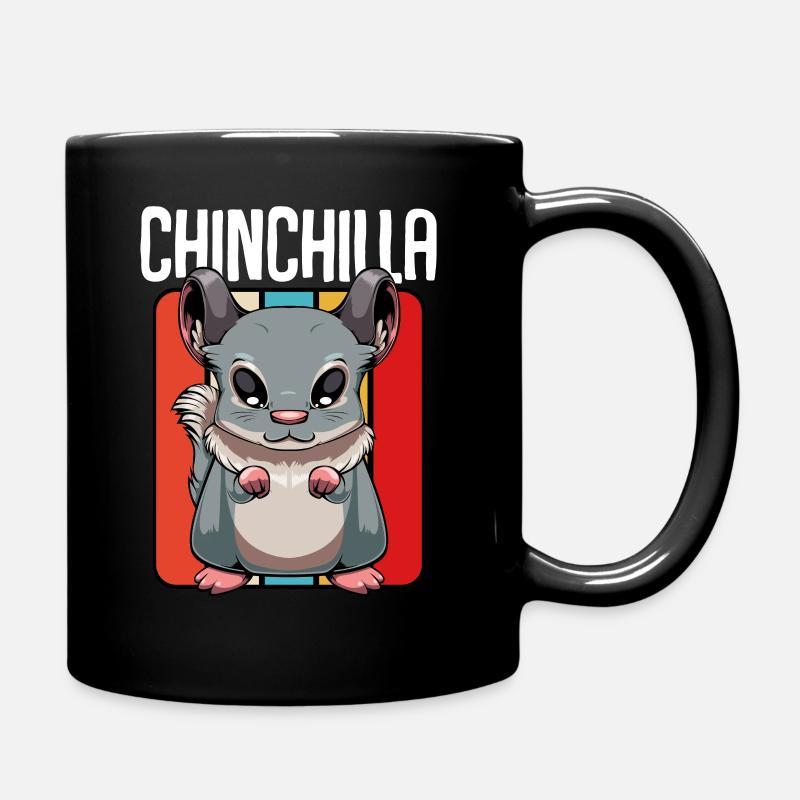 Chinchilla - Niedlich Retro Style Kawaii - Tasse einfarbig - Schwarz