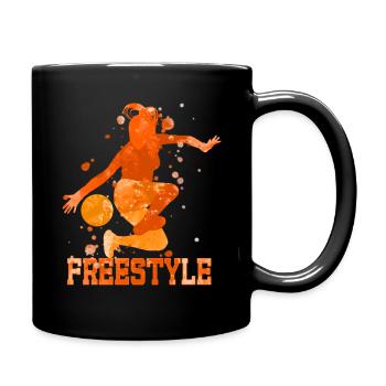 Football freestyle girl - Full Colour Mug - black - Right
