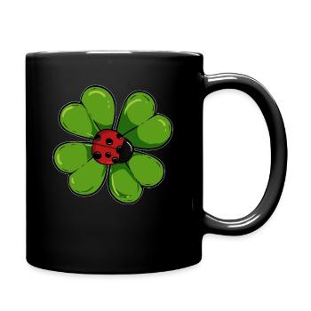 Méditation Coccinelle Méditation Namaste Trèfle Zen - Mug uni - noir - Droite