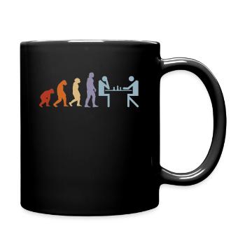 Evolution Schach Schachbrett Schachfigur vintage - Tasse einfarbig - Schwarz - Rechts