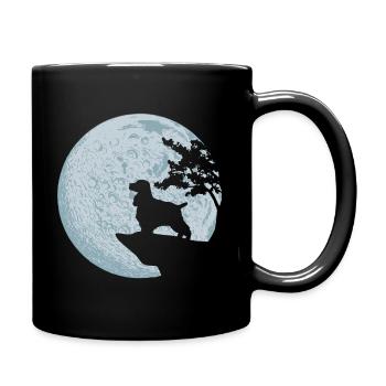 Cocker Spaniel chien de pleine lune amour nature cadeau - Mug uni - noir - Droite