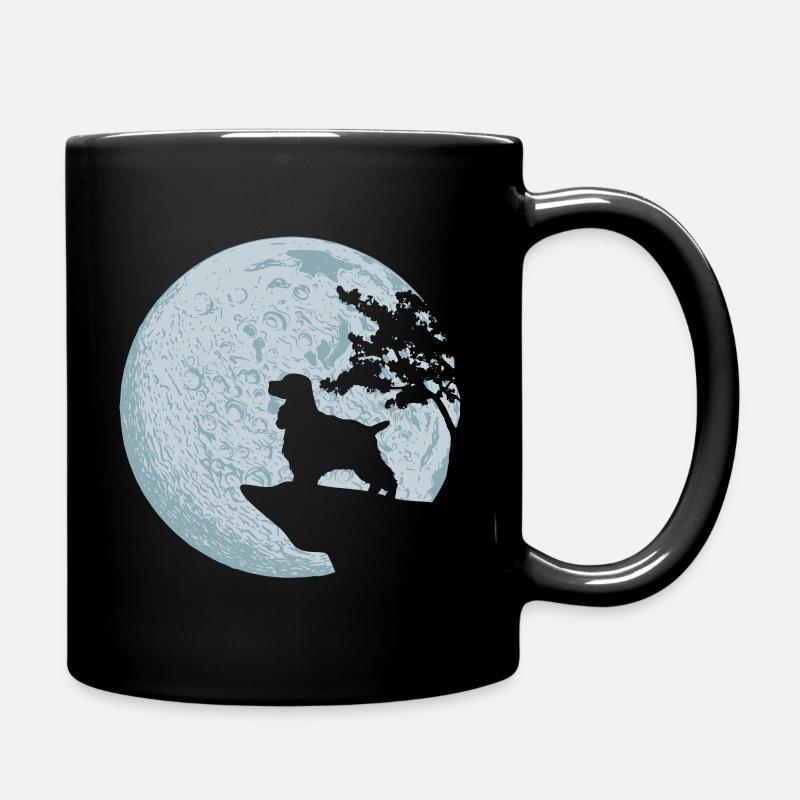 Cocker Spaniel Vollmond Hund Liebe Natur Geschenk - Tasse einfarbig - Schwarz