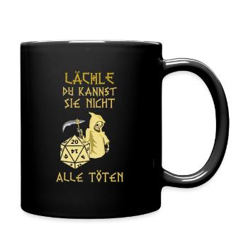 Lustiger RPG Spruch - D20 DM Rollenspiel - Tasse einfarbig - Schwarz - Rechts