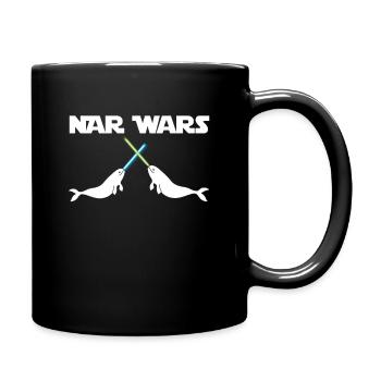 Nar Wars Narwhal Star Parodie Tiere Geschenk - Tasse einfarbig - Schwarz - Rechts