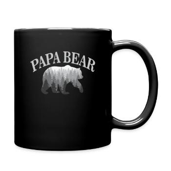 Papa Bear - Cooles Vater Outdoor Geschenk Design - Tasse einfarbig - Schwarz - Rechts