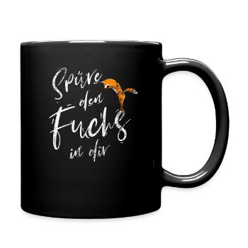 Vintage Fuchs - Tasse einfarbig - Schwarz - Rechts