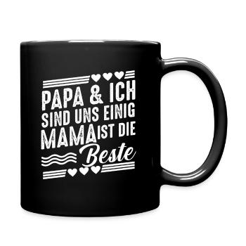 Vater Papa Sohn Erzeuger - Tasse einfarbig - Schwarz - Rechts