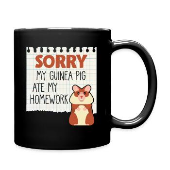 Guinea pigs homework Lazy students - Full Colour Mug - black - Right