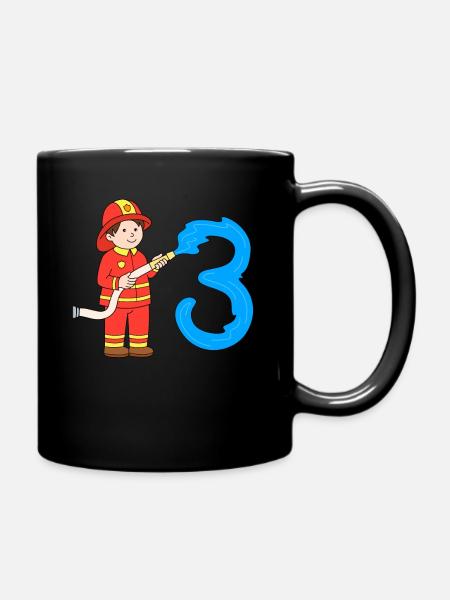 Pompier enfant 3 ans - Mug uni - noir