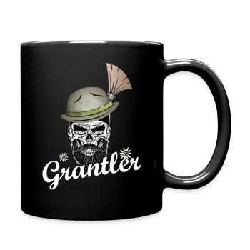 Grantler Totenkopf Bayern Grantln Männer Bart Hut - Tasse einfarbig - Schwarz - Rechts
