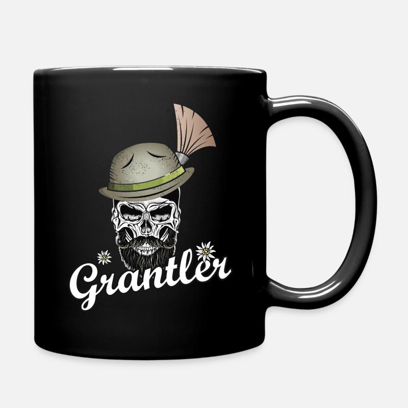 Grantler Totenkopf Bayern Grantln Männer Bart Hut - Tasse einfarbig - Schwarz
