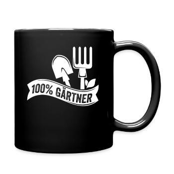 100% GÄRTNER - Tasse einfarbig - Schwarz - Rechts