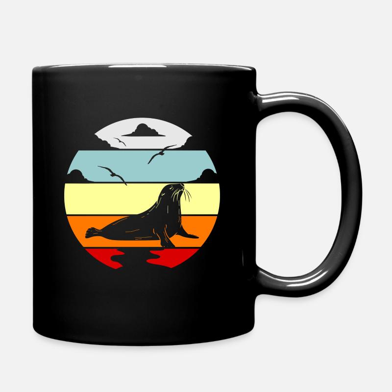 Robbe Seelöwe Shirt Geschenkidee - Tasse einfarbig - Schwarz
