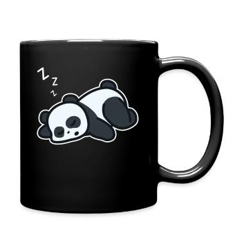 Tshirt Panda endormi mignon ours Panama - Mug uni - noir - Droite
