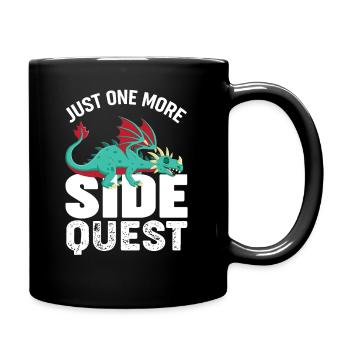 Funny Sleeping Dragon Questing Humor RPG - Full Colour Mug - black - Right