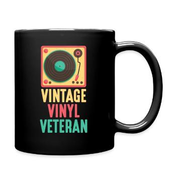 Platine vinyle rétro vinyle techno dj - Mug uni - noir - Droite