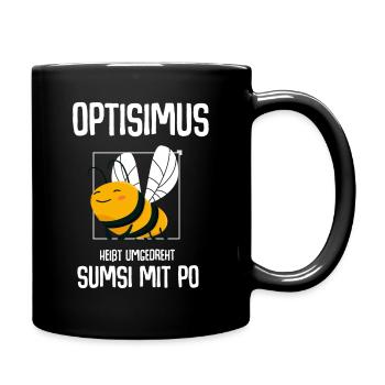 Optimismus Sumsi mit PO - Bienen Imker Shirt - Tasse einfarbig - Schwarz - Rechts