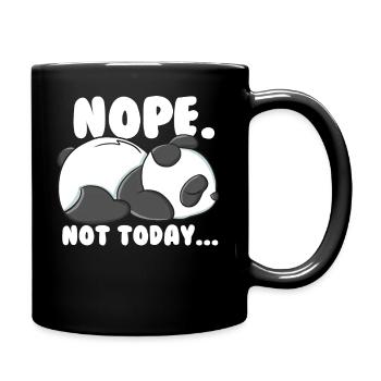 Fauler Panda heute nicht Lustiger Panda - Tasse einfarbig - Schwarz - Rechts