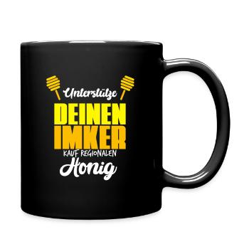 Regionaler Honig - Bienen Imker Spruch Geschenk - Tasse einfarbig - Schwarz - Rechts