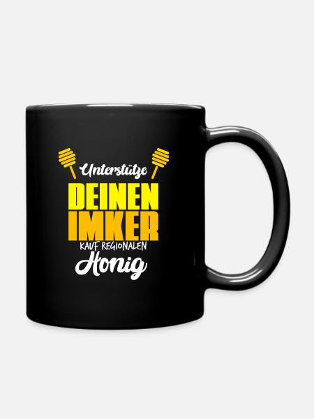 Regionaler Honig - Bienen Imker Spruch Geschenk - Tasse einfarbig - Schwarz