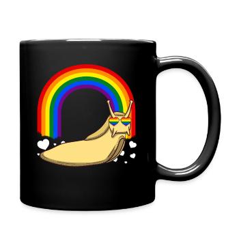 Gay Pride Banana Slug LGBTQ Rainbow - Full Colour Mug - black - Right