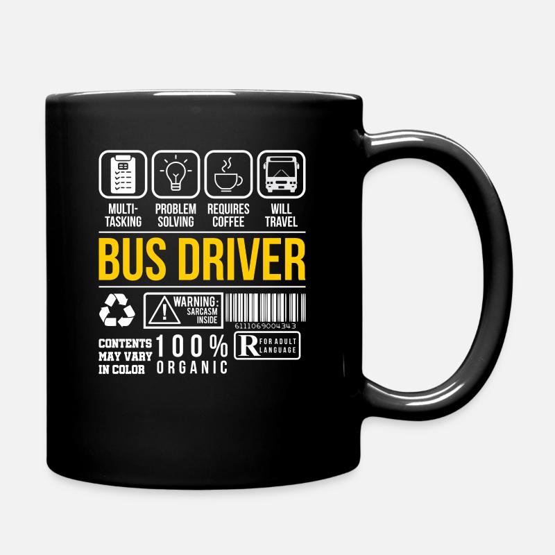 Bus Driver School Bus - Full Colour Mug - black