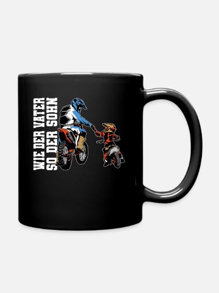 Wie der Vater so der Sohn Motocross Papa Motorrad - Tasse einfarbig - Schwarz