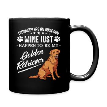 Golden Retriever - Everybody has an Addiction - Tasse einfarbig - Schwarz - Rechts