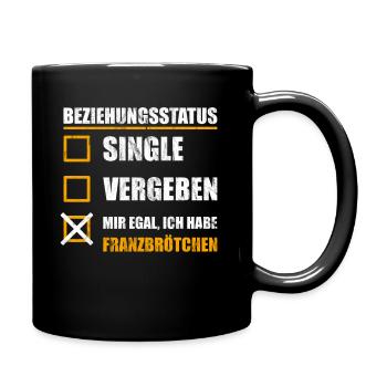 Hamburger Franzbrötchen Geschenk - Tasse einfarbig - Schwarz - Rechts