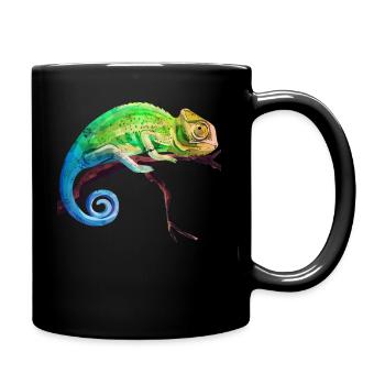 Chameleon Tropen Reptil - Tasse einfarbig - Schwarz - Rechts