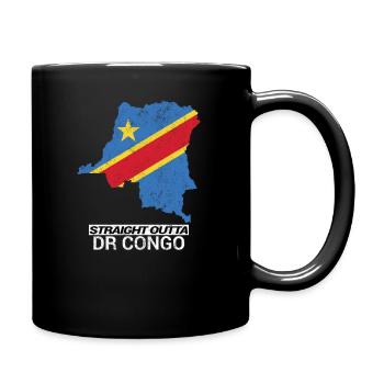 Straight Outta Demokratische Republik Kongo - Tasse einfarbig - Schwarz - Rechts
