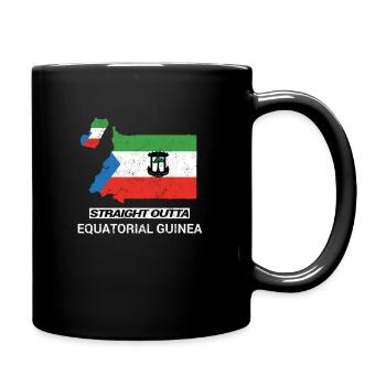 Straight Outta Equatorial Guinea country map - Full Colour Mug - black - Right