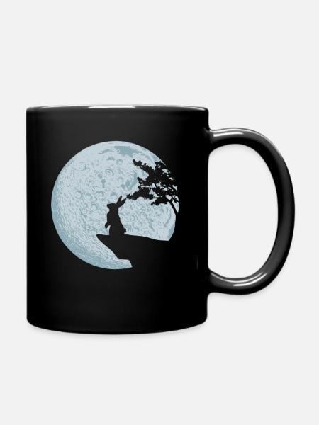 Idée cadeau lapin lapin lune lapin de pâques - Mug uni - noir