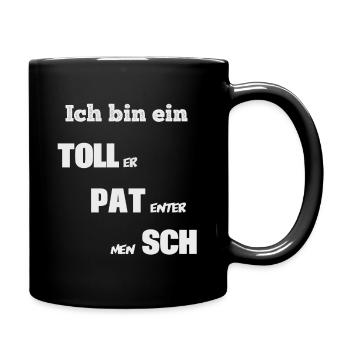 Ich bin ein Tollpatsch - Tasse einfarbig - Schwarz - Rechts