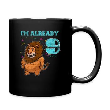 Lion 9e anniversaire anniversaire des enfants - Mug uni - noir - Droite