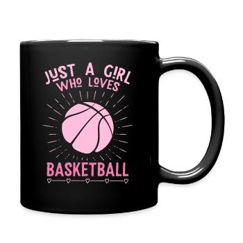 Just a girl who loves basketball - Full Colour Mug - black - Right