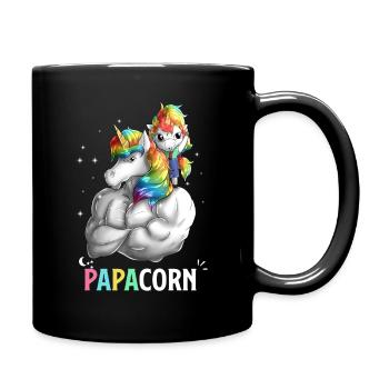 Papacorn - Magical Unicorn Dad - Full Colour Mug - black - Right