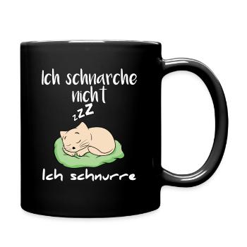 Ich Schnarche Nicht ich Schnurre Schlafen Katze - Tasse einfarbig - Schwarz - Rechts