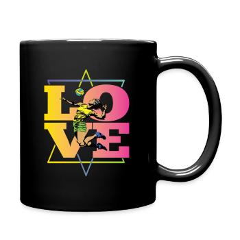Volleyball women LOVE - Full Colour Mug - black - Right