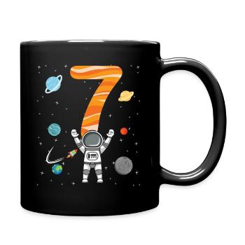 Astronaut 7th birthday space for boys - Full Colour Mug - black - Right