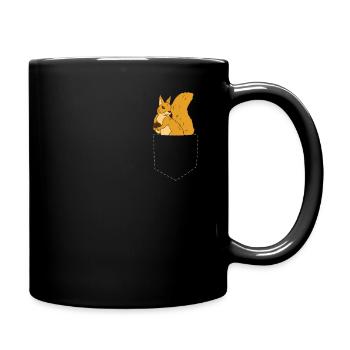 Eichhörnchen in der Tasche Niedliches Eichhörnchen - Tasse einfarbig - Schwarz - Rechts