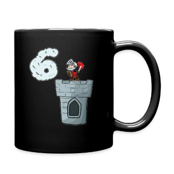 Ritterburg Ritter 6. Geburtstag - Tasse einfarbig - Schwarz - Rechts