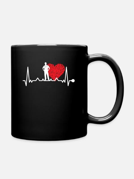 Herzschlag Arzt Notfallarzt Sanitäter - Tasse einfarbig - Schwarz
