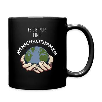 Menschheitsfamilie Friedensbewegung Peace - Tasse einfarbig - Schwarz - Rechts