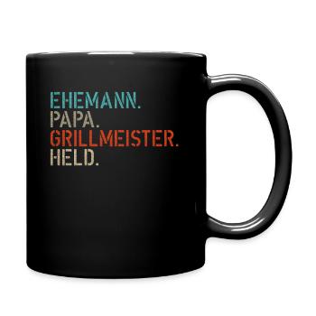 EHEMANN PAPA GRILLMEISTER HELD - Papa Geschenkidee - Tasse einfarbig - Schwarz - Rechts