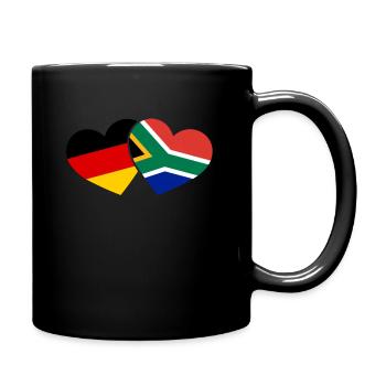 Südafrika Deutschland Herz Reise Urlaub - Tasse einfarbig - Schwarz - Rechts