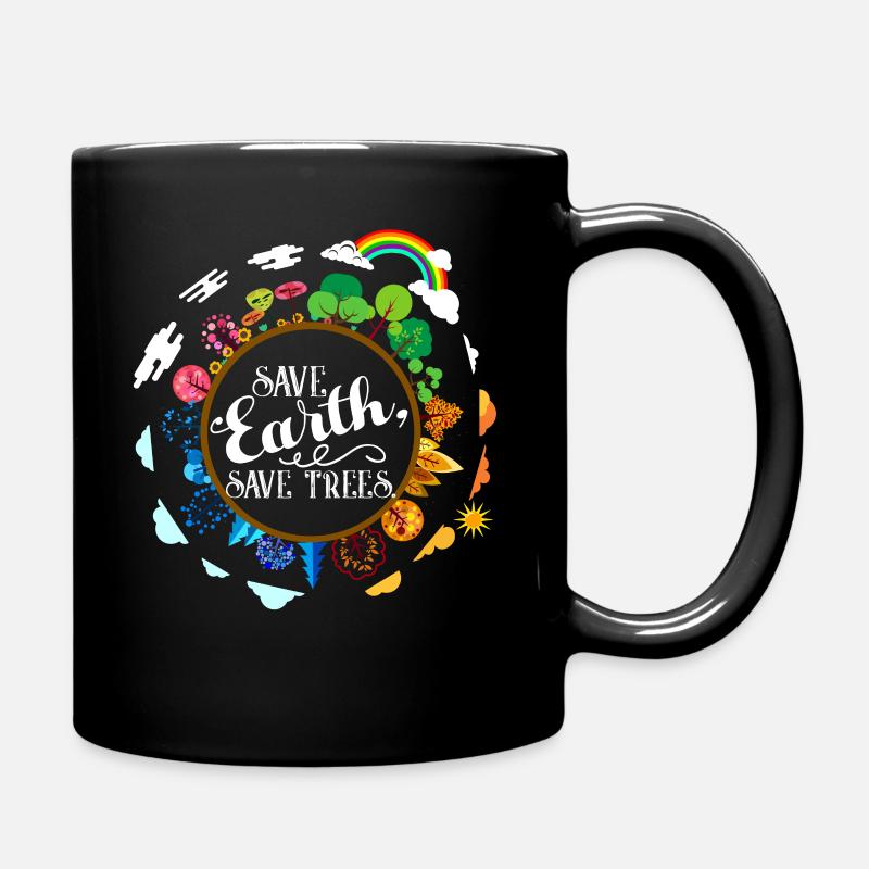 Earth Day Save Earth Save Trees - Full Colour Mug - black