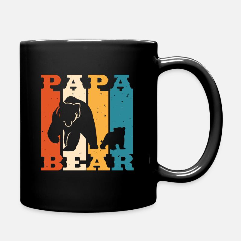 Papa Bär - Tasse einfarbig - Schwarz