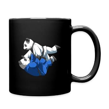Ours panda à l'entraînement du BJJ - Mug uni - noir - Droite