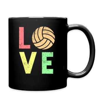 Volleyball Liebe Volleyball - Tasse einfarbig - Schwarz - Rechts